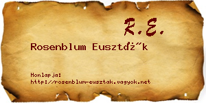 Rosenblum Euszták névjegykártya